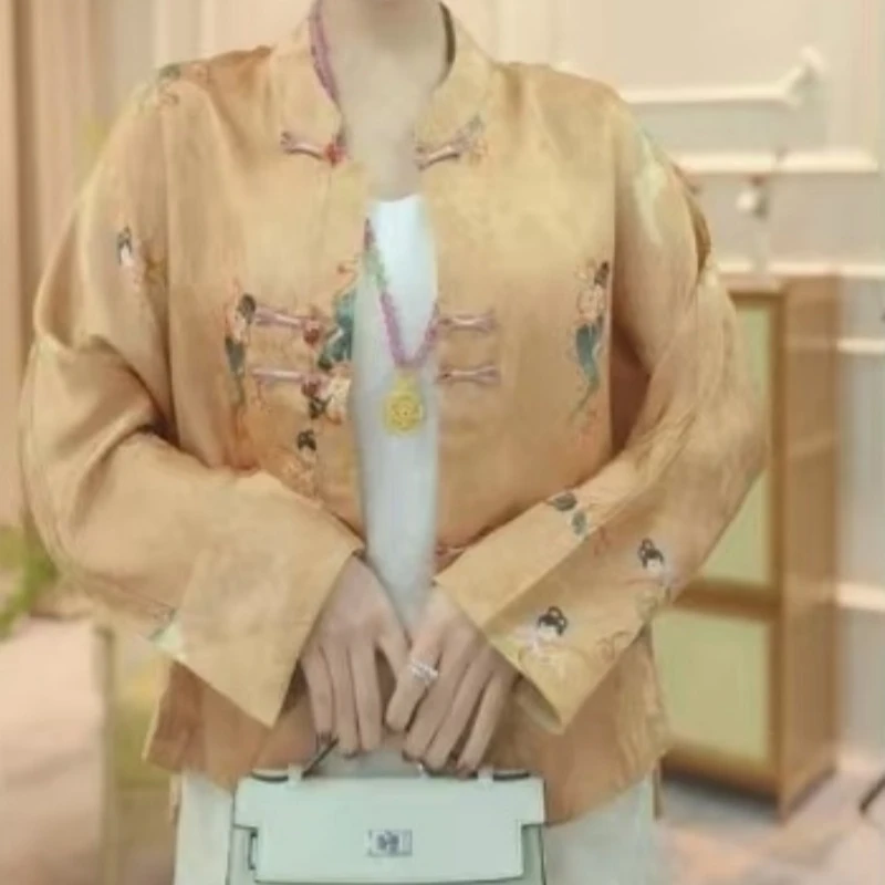 仕女图经典时尚百搭蚕丝外套新中式网红