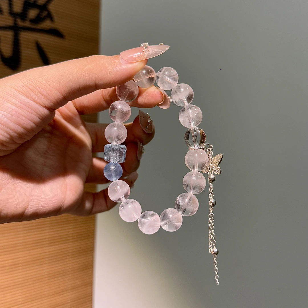 【白天鹅】 天然水晶白幽灵海蓝宝默认微瑕介意慎拍