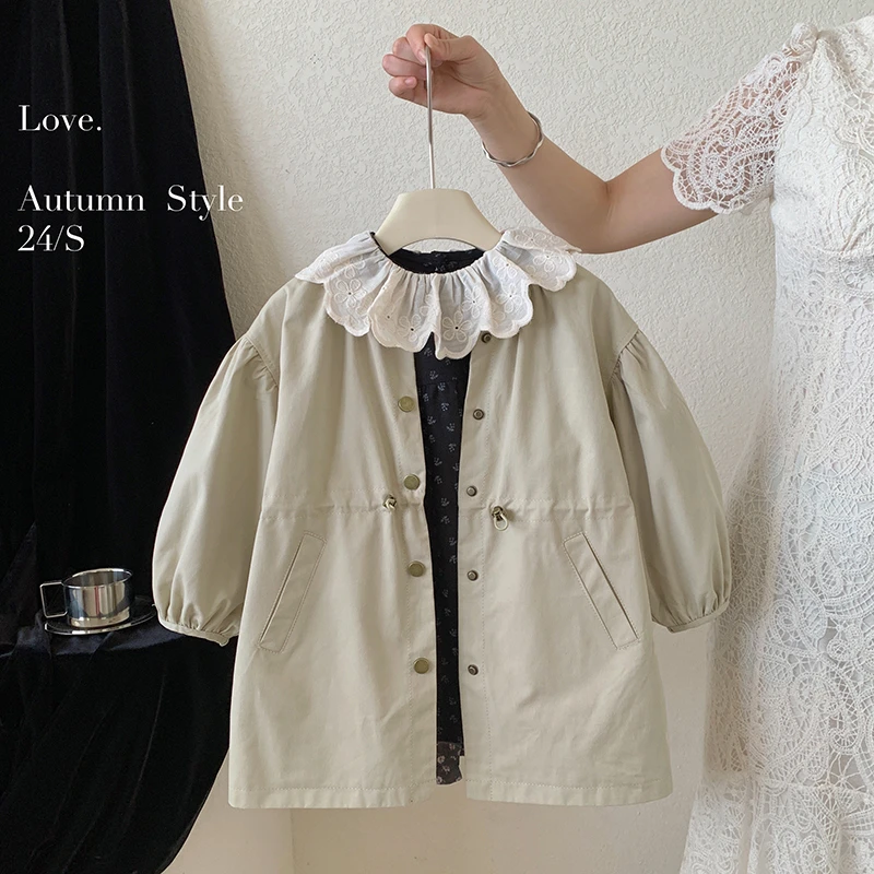 2025春“青苹果乐园”女童洋气风衣外套可双面穿Y8087