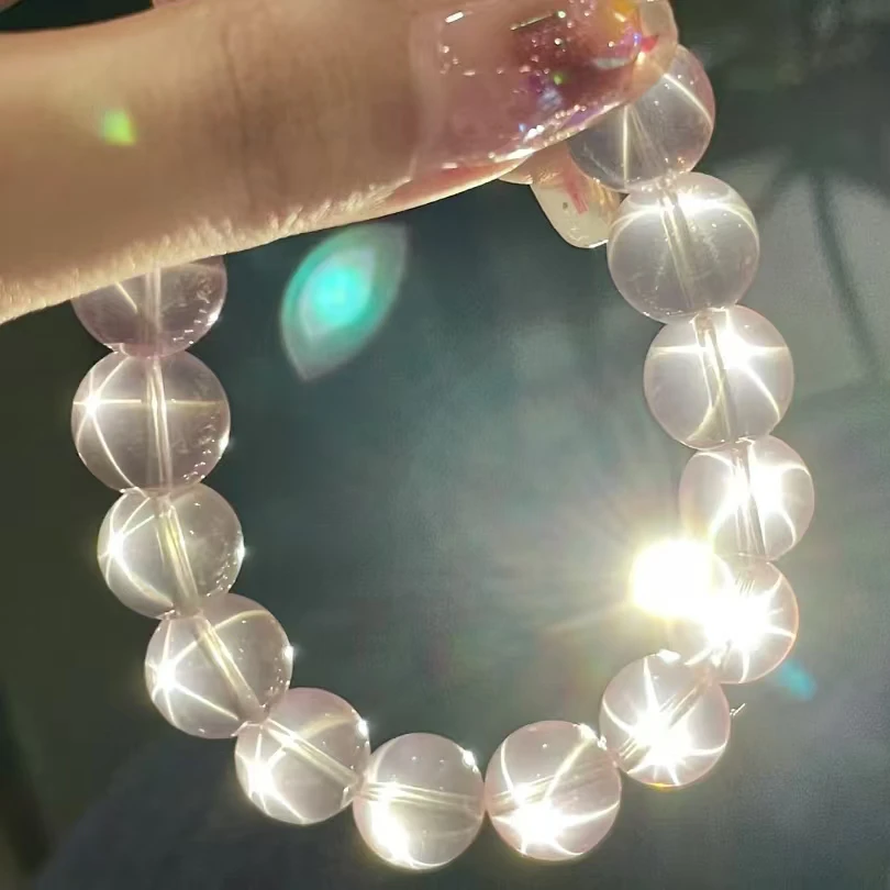 非金属仿水晶手链 宝丫轻奢 10/11冰透体粉手串K885