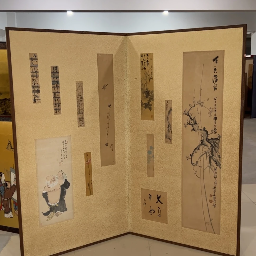 绘画屏风框画茶空间设计