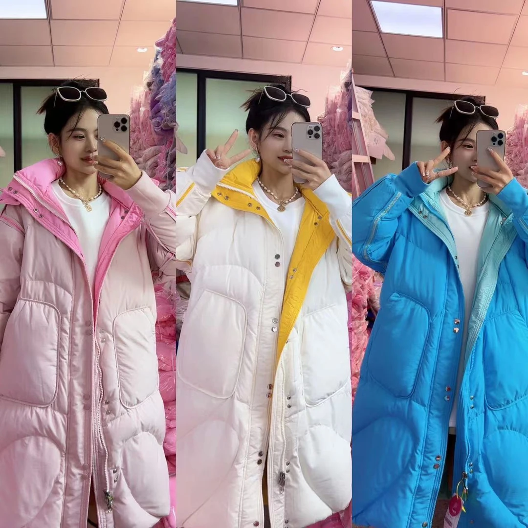 【两面穿加厚保暖 冬9】冬季加厚保暖两面穿韩版宽松长款连帽