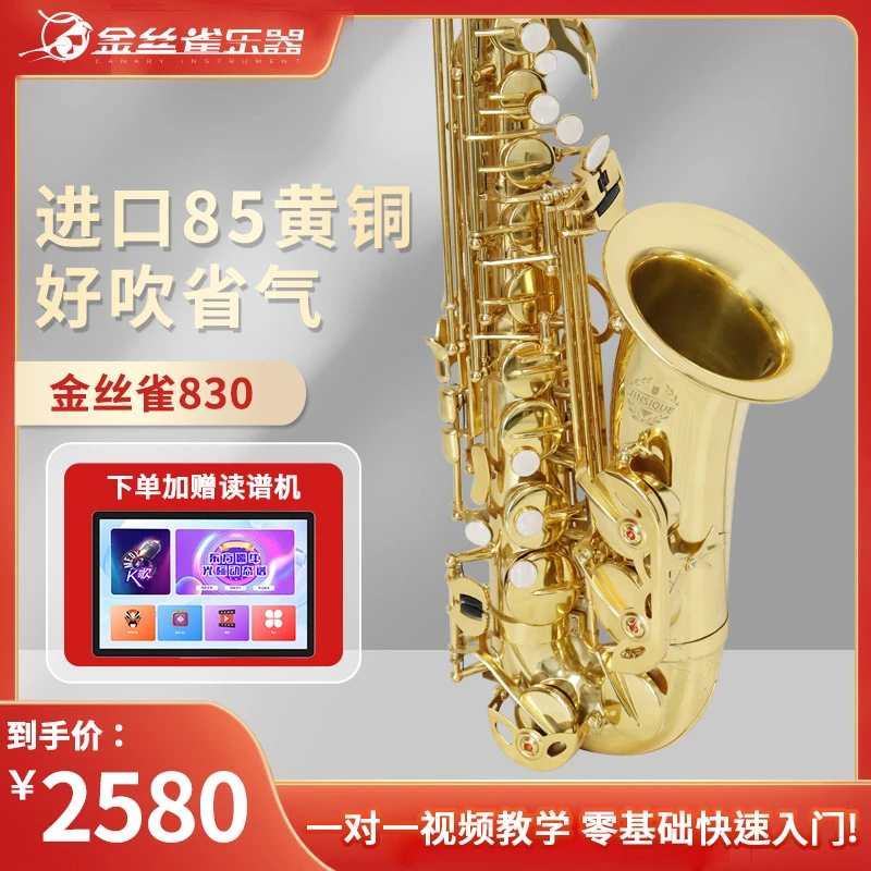 金丝雀JQAS-830中音萨克斯 厂家直销降E调 初学好吹省气一步到位