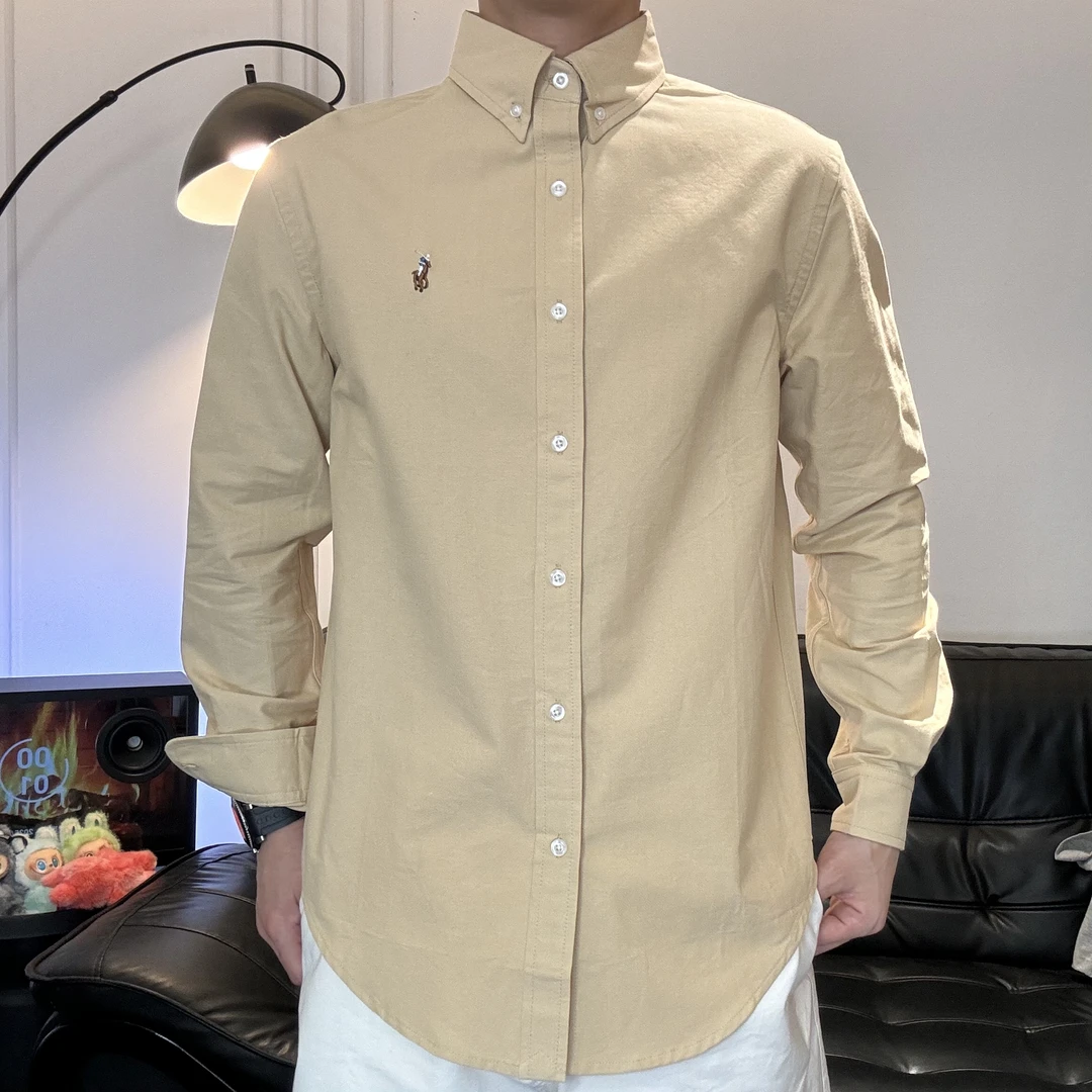 早秋款美式翻领彩马刺绣百搭老钱风衬衫防晒长袖衬衣【男女同款】