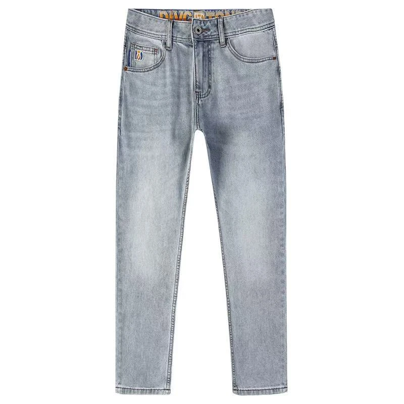 春季做旧美式宽松牛仔裤夏季春夏休闲直筒裤子弹力