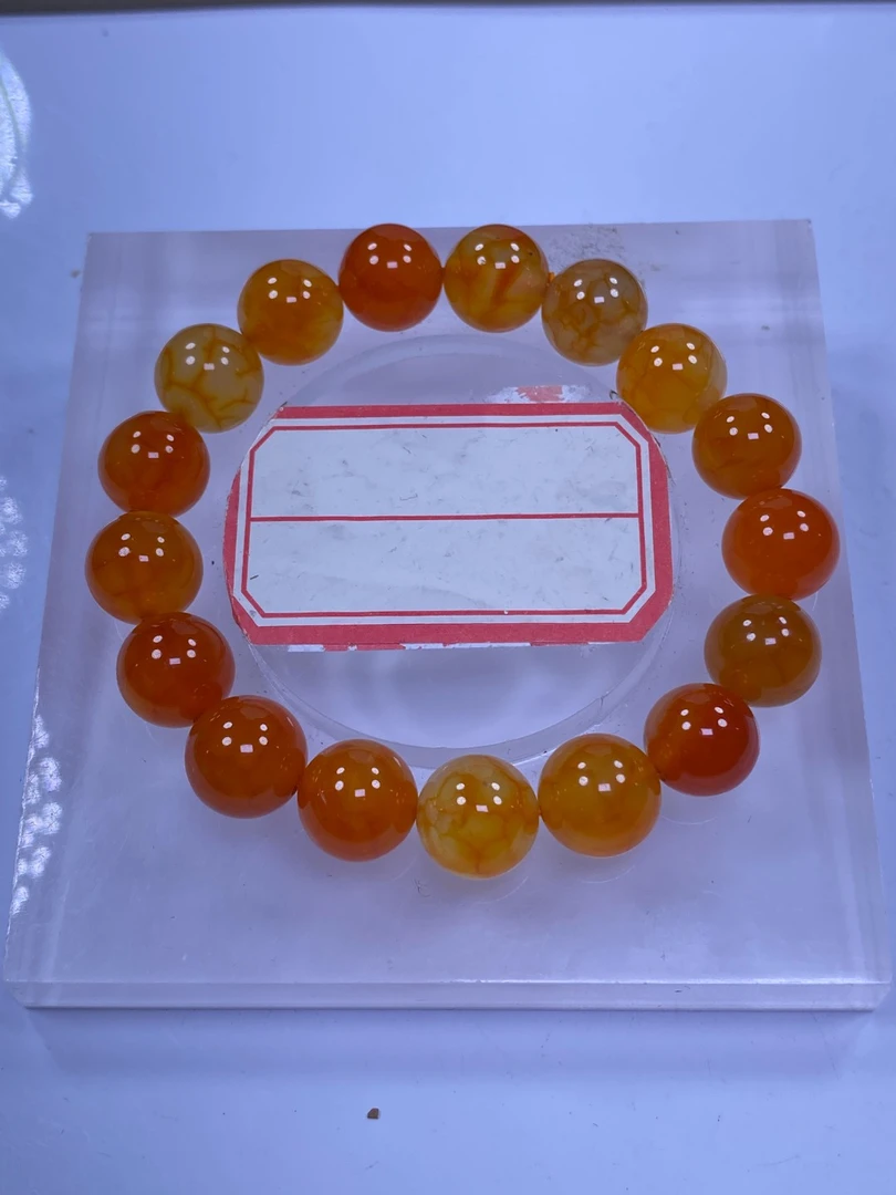 橙色玛瑙12mm手串发一条C60