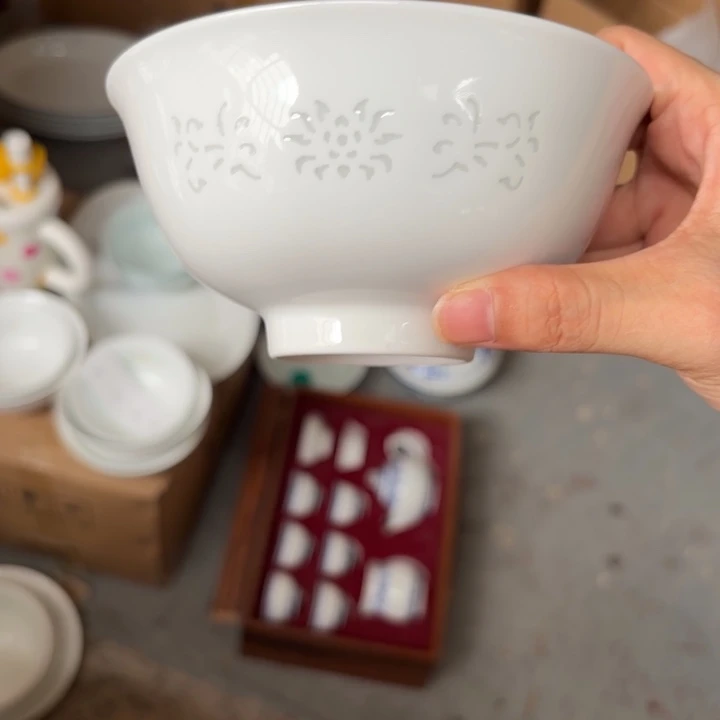 青瓷景德镇陶瓷米饭碗两只白色