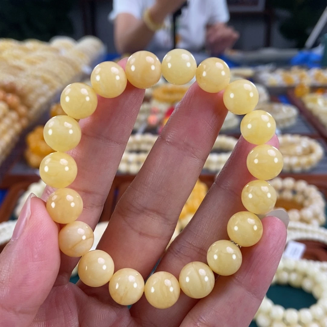 未镶嵌琥珀手链10圆珠10.91