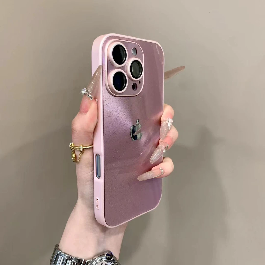 冰晶闪粉极光适用苹果16promax手机壳iphone15高级感14pro轻奢13