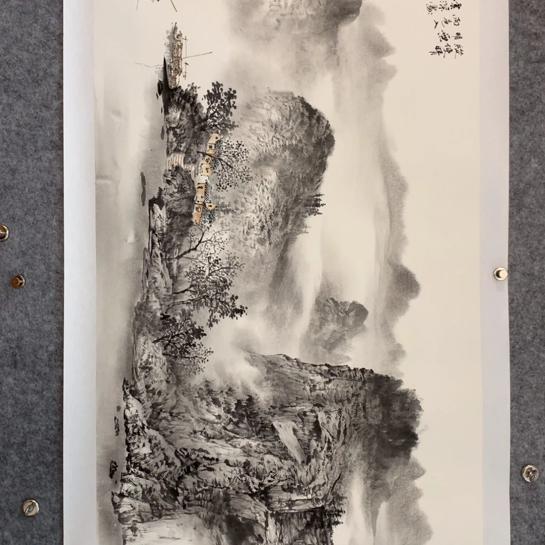 长***社国画山水作品写意