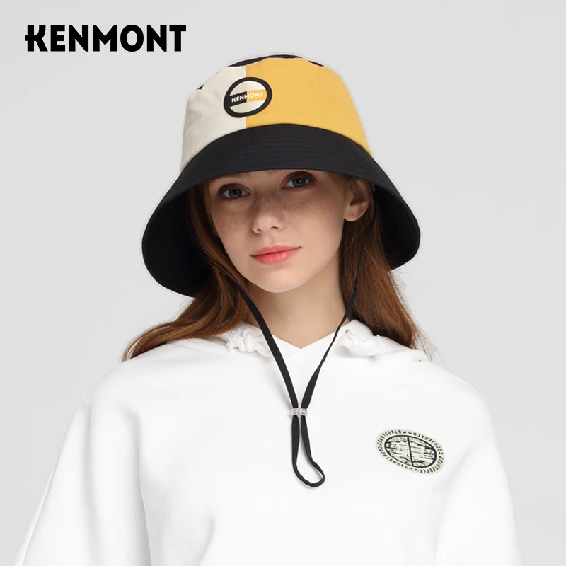 KENMONT 卡蒙 春夏撞色渔夫帽盆帽骑行防晒帽户外遮阳帽 男女同款