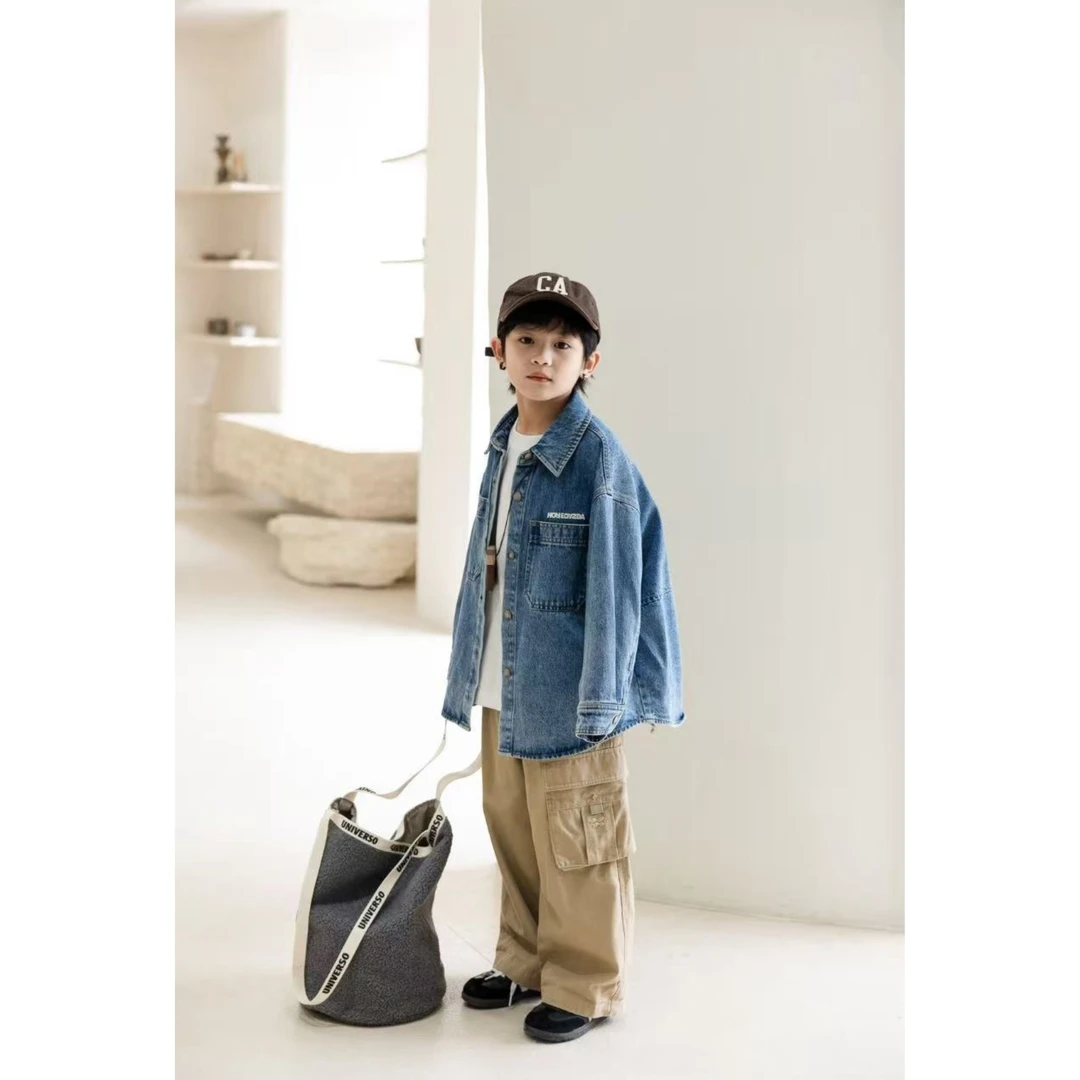 23016儿童牛仔蓝色牛仔外套HX43423016
