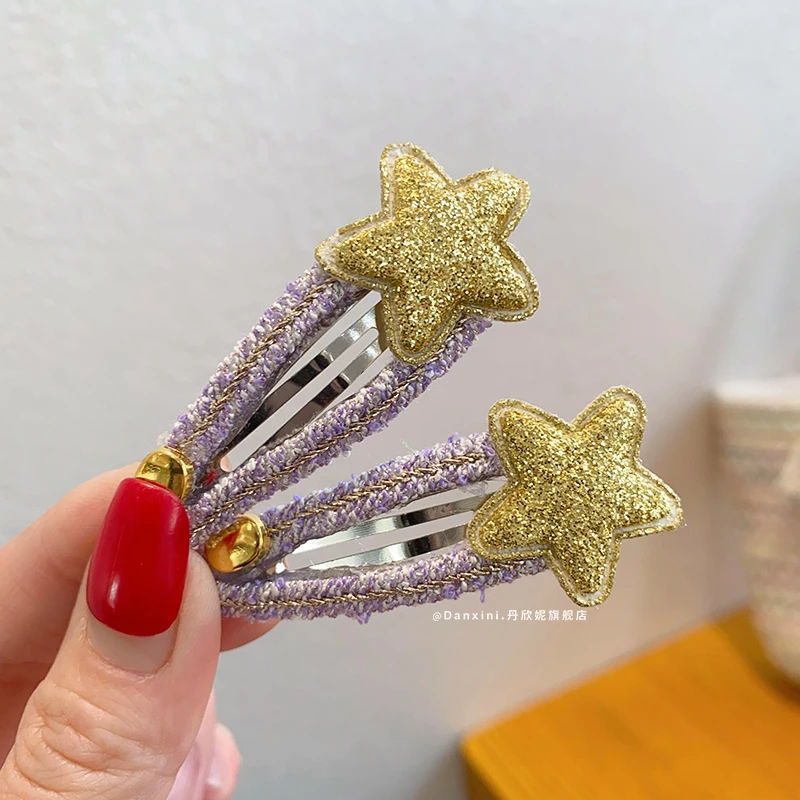 儿童韩版五角星星发夹女童前额侧边刘海碎发夹女公主2025新款头饰