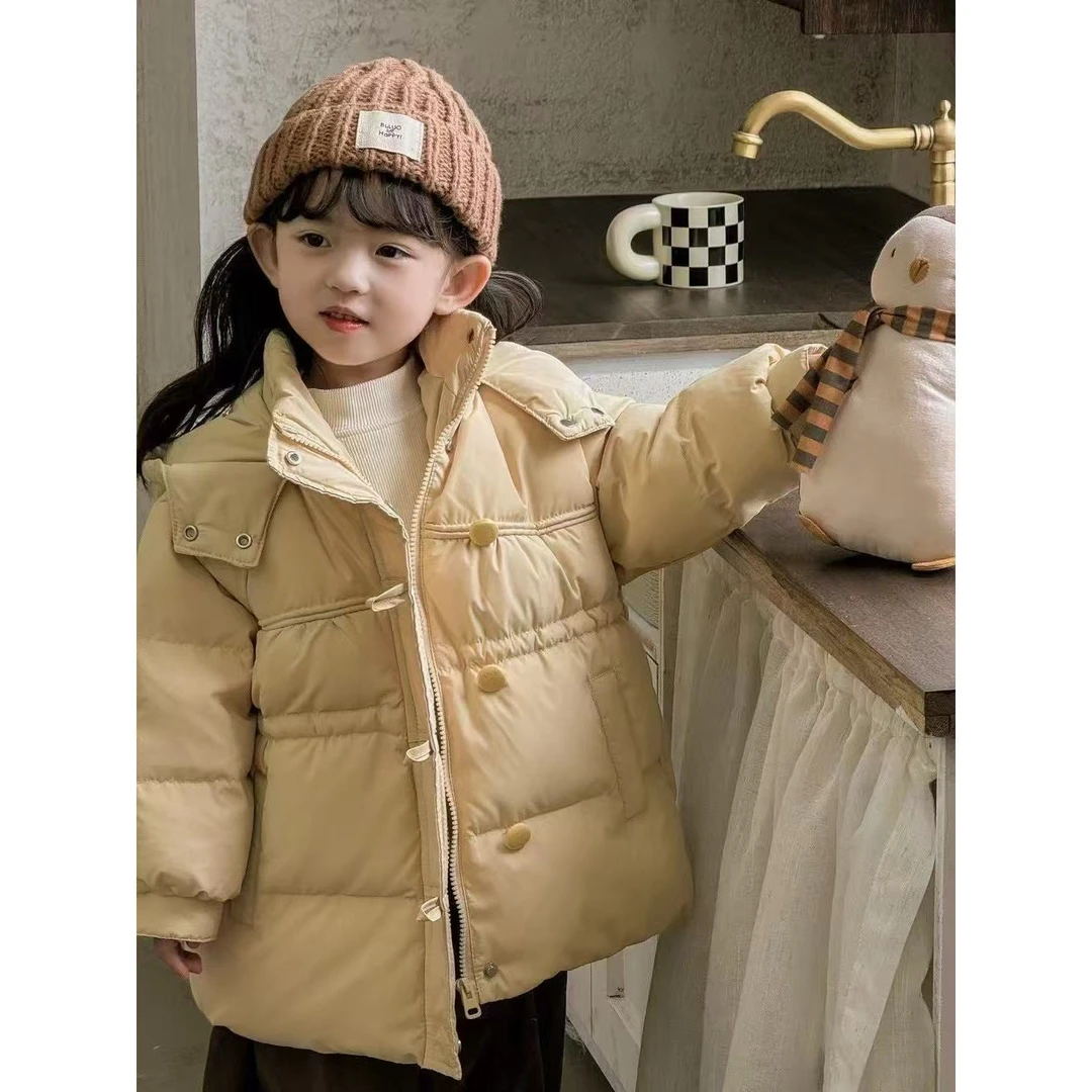 【大棉被！】2025冬季上新韩系女童糖果色设计感百搭连帽棉服D-H673