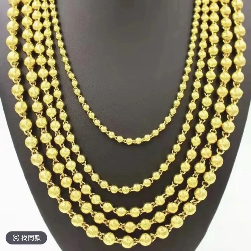 合金项链 亮面光珠圆珠项链（选大小）