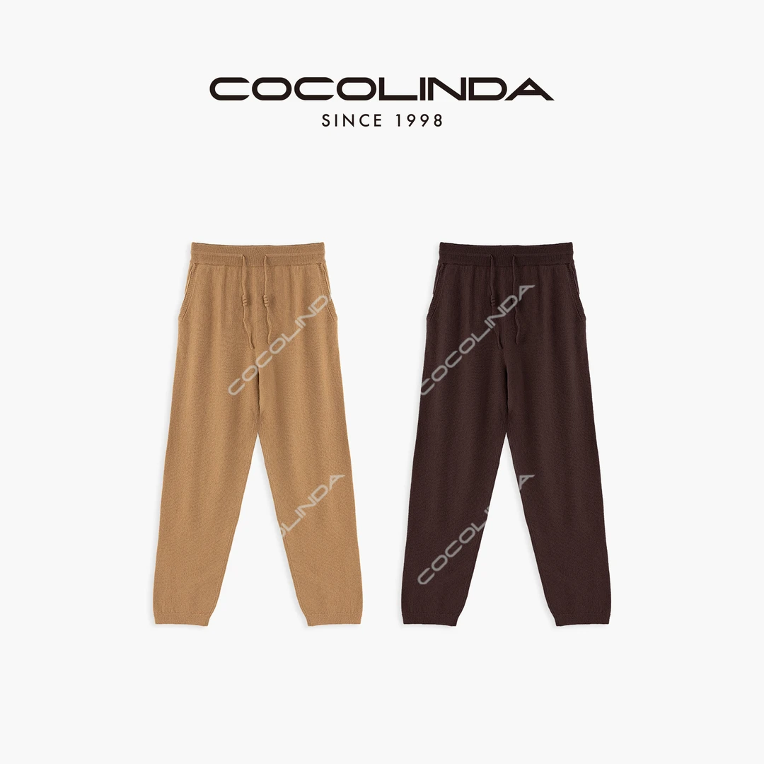 COCOLINDA | 100%羊毛简约抽绳保暖毛织长裤P2487