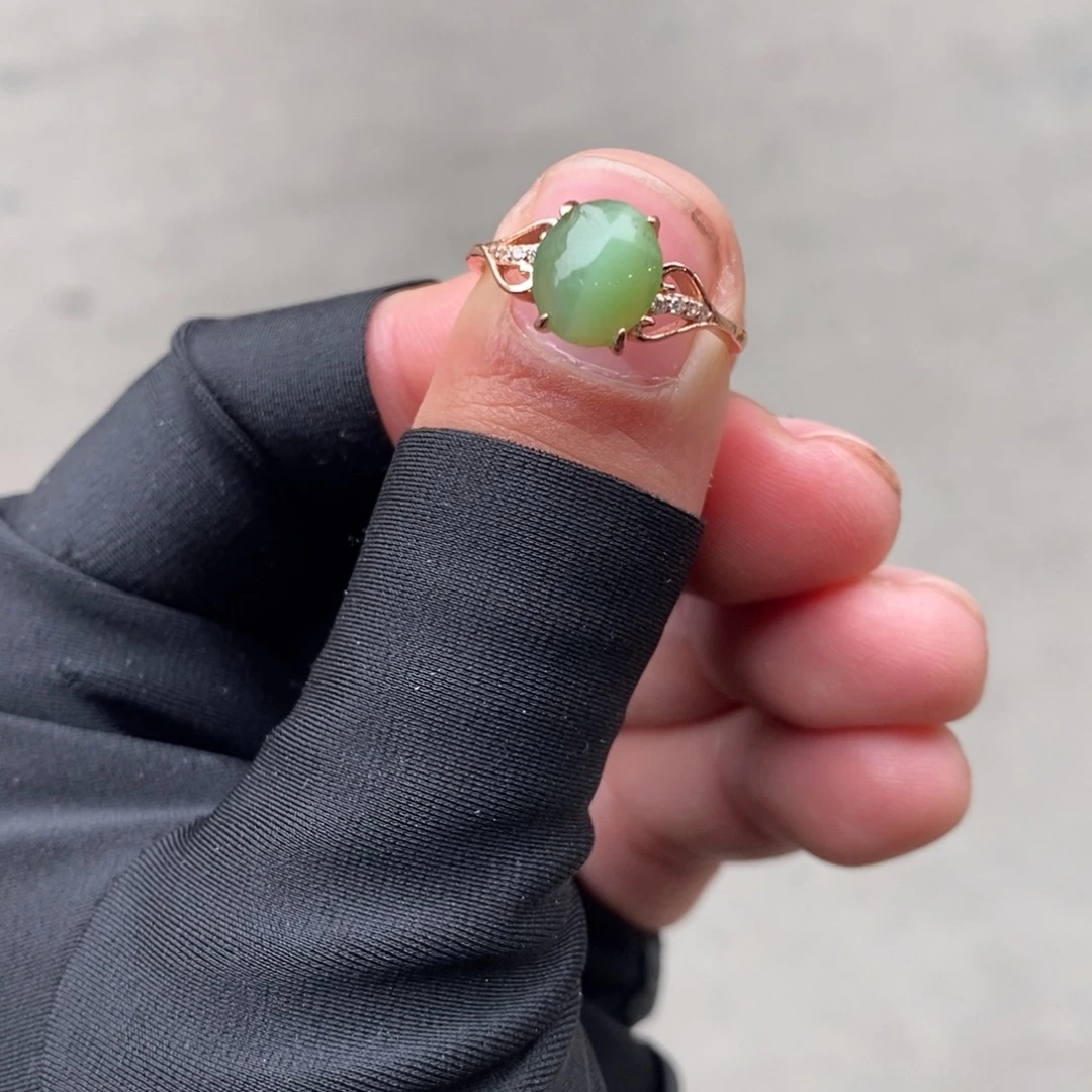 定制和田玉和田玉碧玉戒指s925银镶嵌定制不退不换