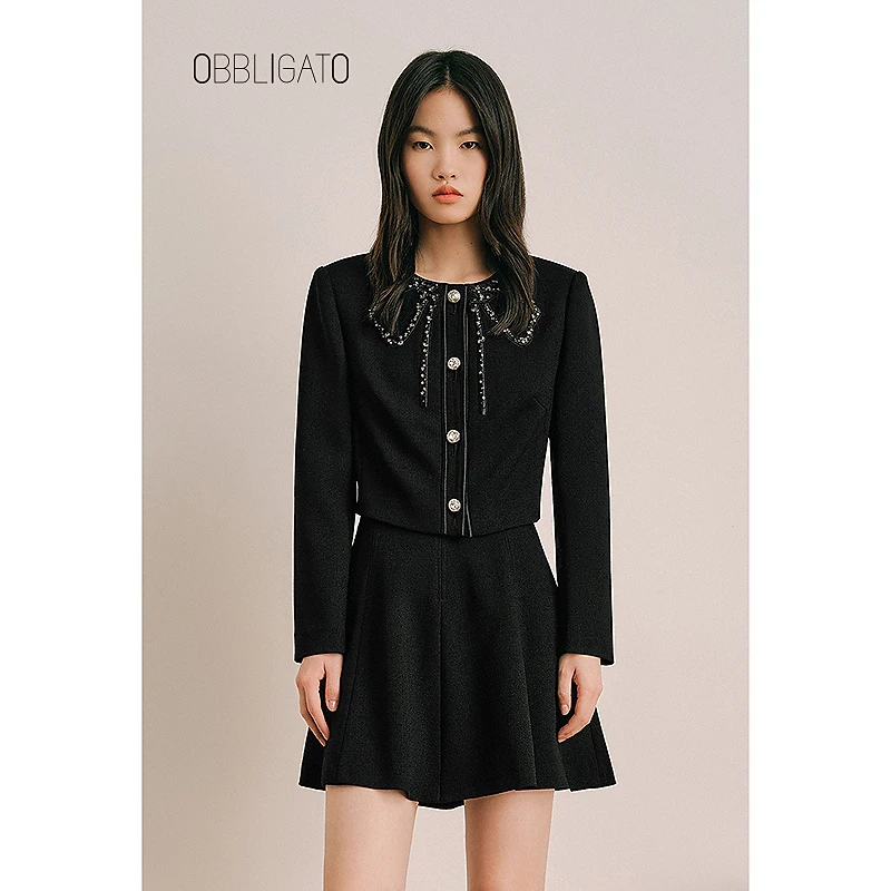 OBBLIGATO奥丽嘉朵 1C34110170春季蝴蝶结钉钻短外