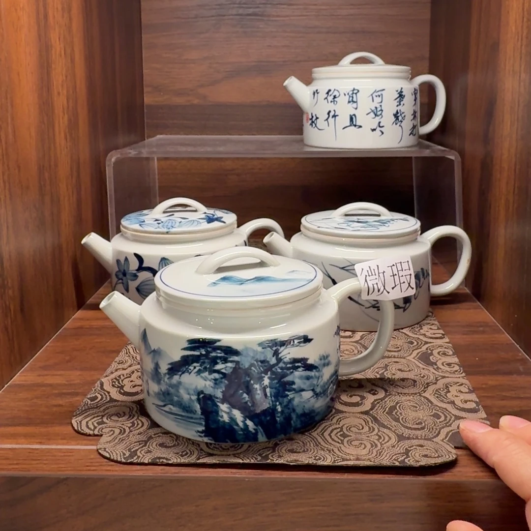 釉下手绘茶具微瑕