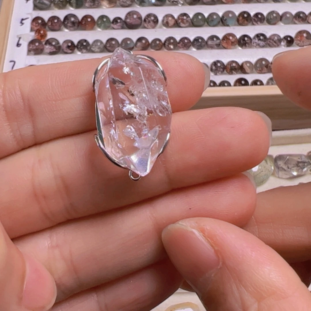 水晶手链银S800镀金镶嵌织*夏