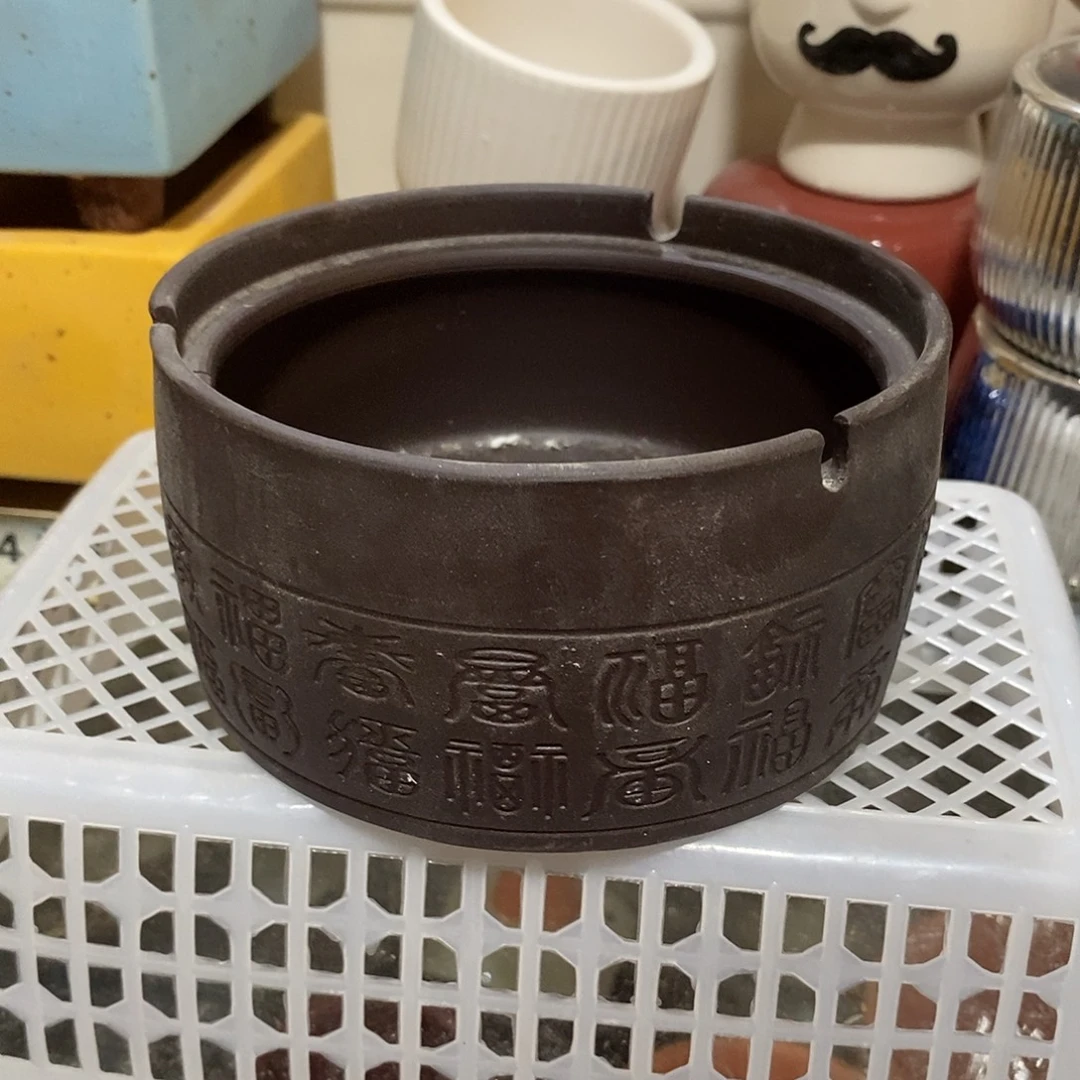 摆件陶盆有孔 瑕疵介意勿拍