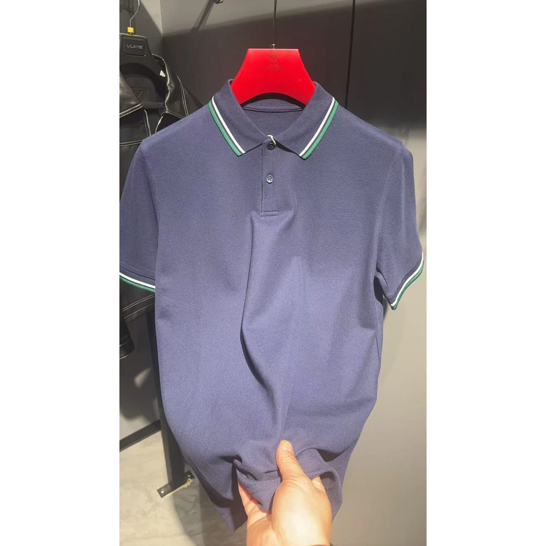 春夏潮流柔软衬衫领短袖T恤9400