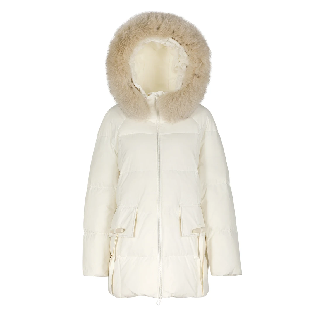 【狐狸毛领】90白鸭绒冬季新款韩版宽松连帽加厚保暖羽绒服