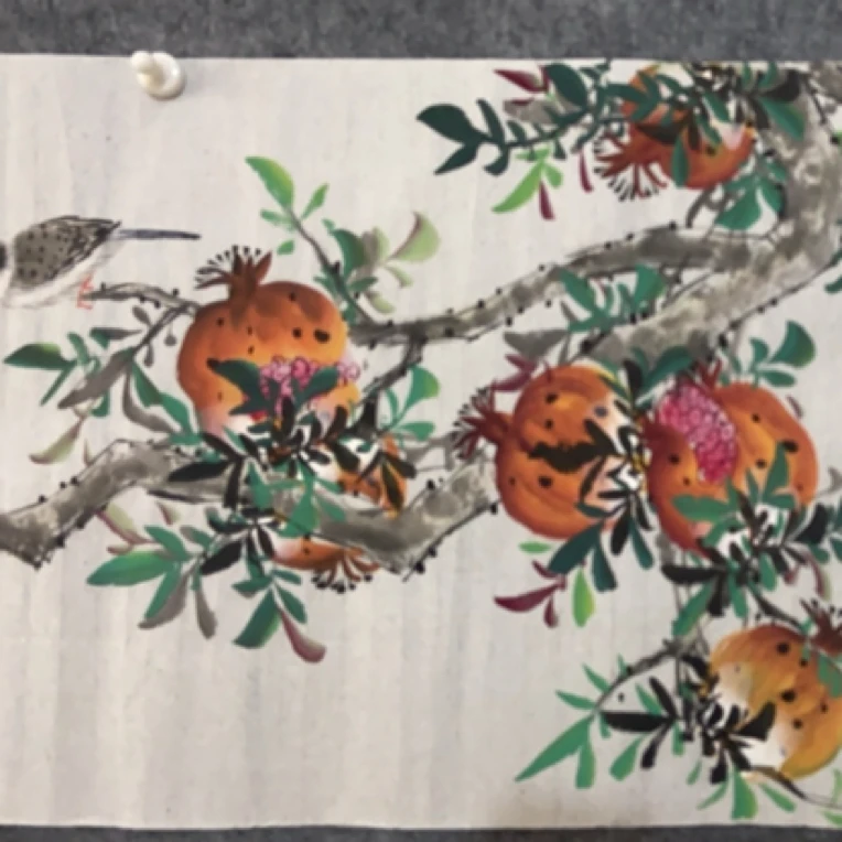 国画写意花鸟事事如意尺寸35/140