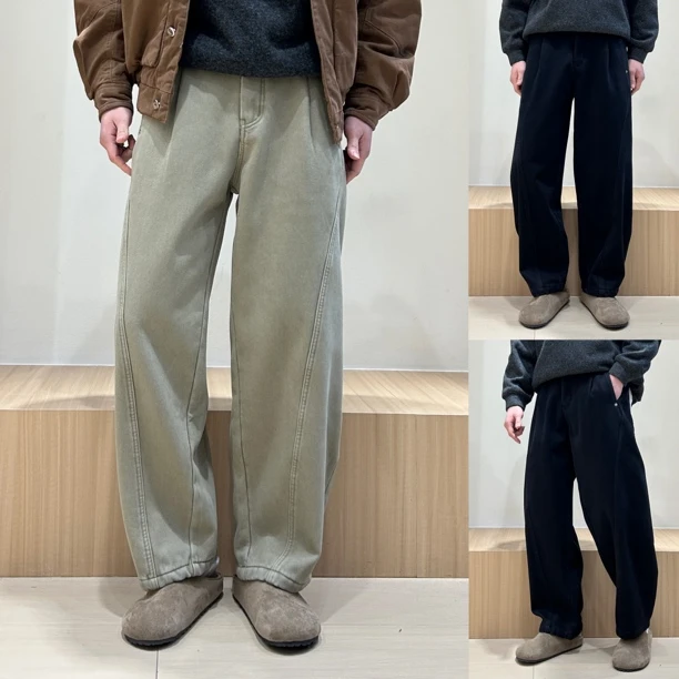 美式弯刀男女休闲直筒宽松工装百搭阔腿显瘦砂洗纯棉牛仔裤