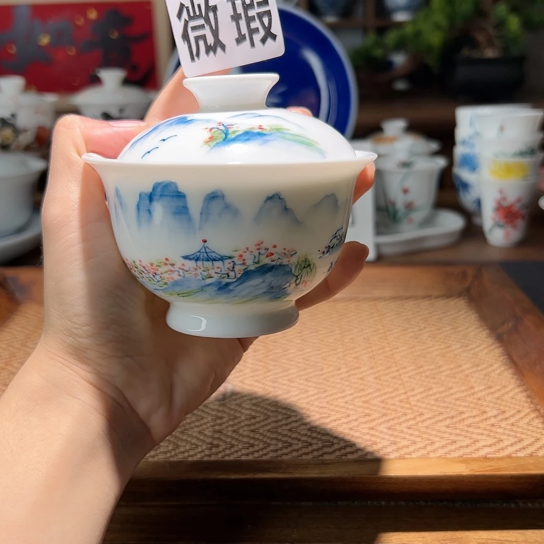 【闪购商品】微瑕 手绘 盖碗