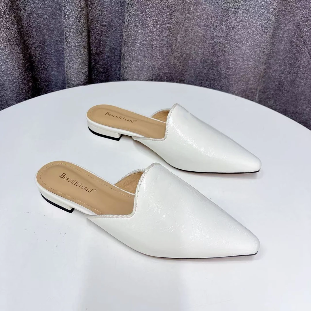 【表弟严选】C6021  米白色  时尚低跟包头女2025新款时尚凉拖鞋