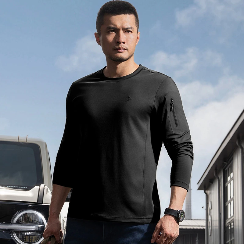 【龙牙】二代秘刃圆领长袖T恤加强版男士户外运动休闲弹力衣服通勤