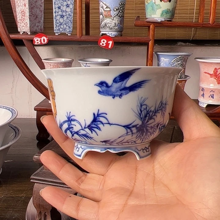 墨奈手绘陶瓷花盆