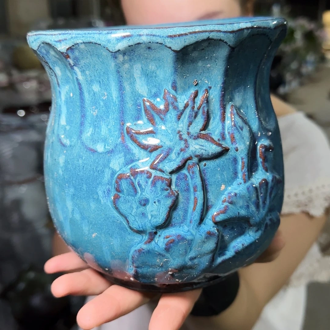 紫砂花盆高16口15