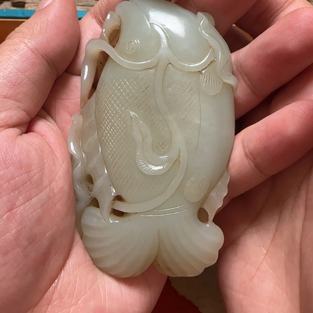 丹***9和田玉未镶嵌挂件