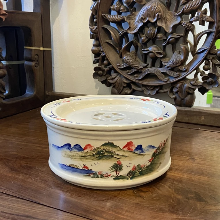 纯手工纯手绘青花山水工夫茶具