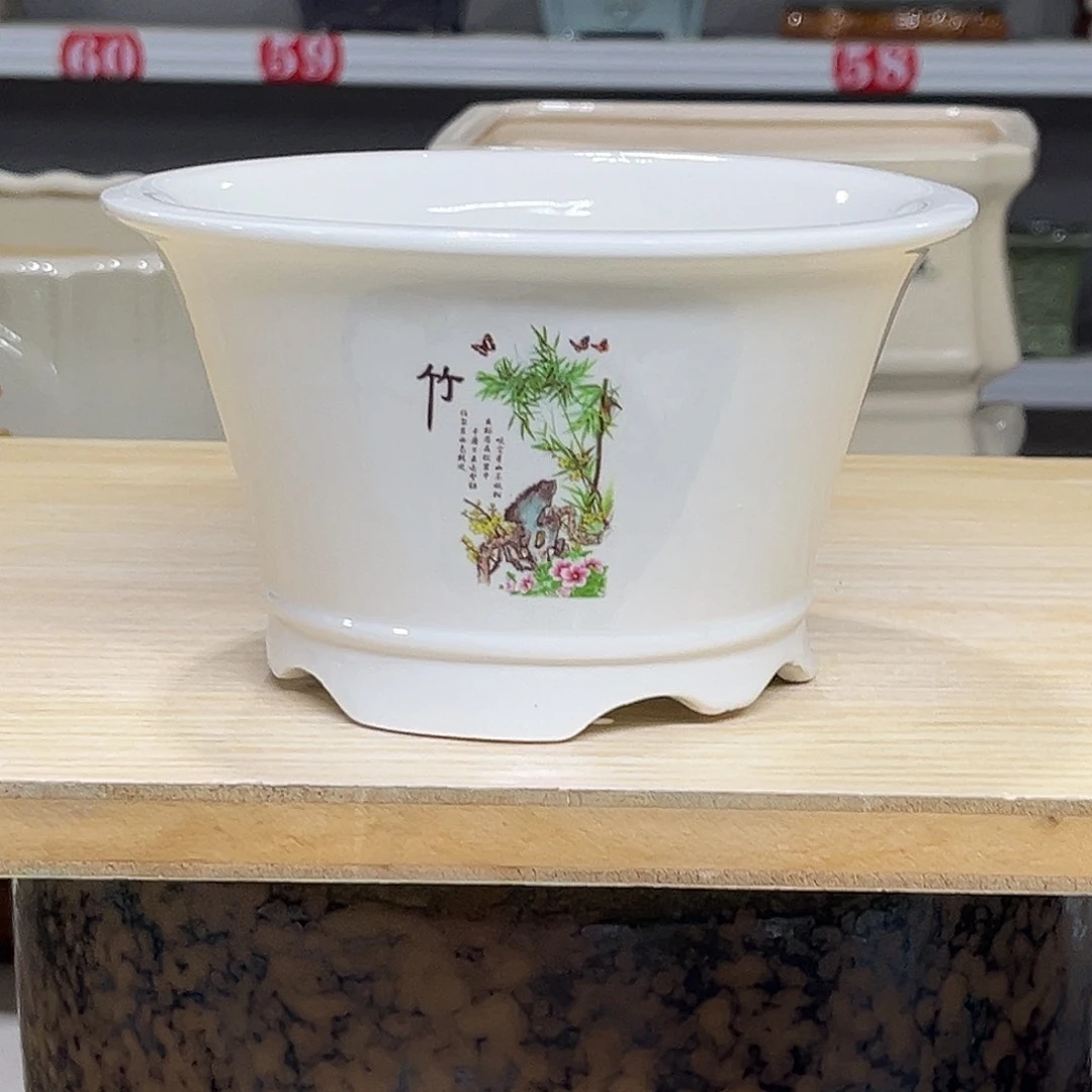 陶瓷绿植多肉微瑕花盆口径15*9