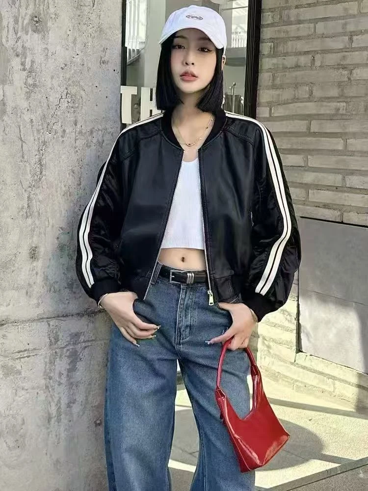 西藏拉萨发货女短款宽袖直下摆薄款秋季短外套休闲设计师韩版上衣
