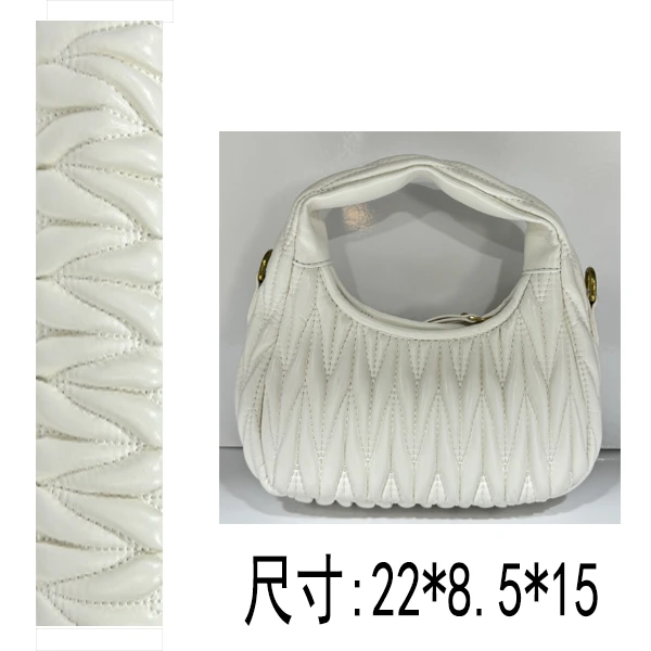 PG835 25新款白色褶皱腋下包