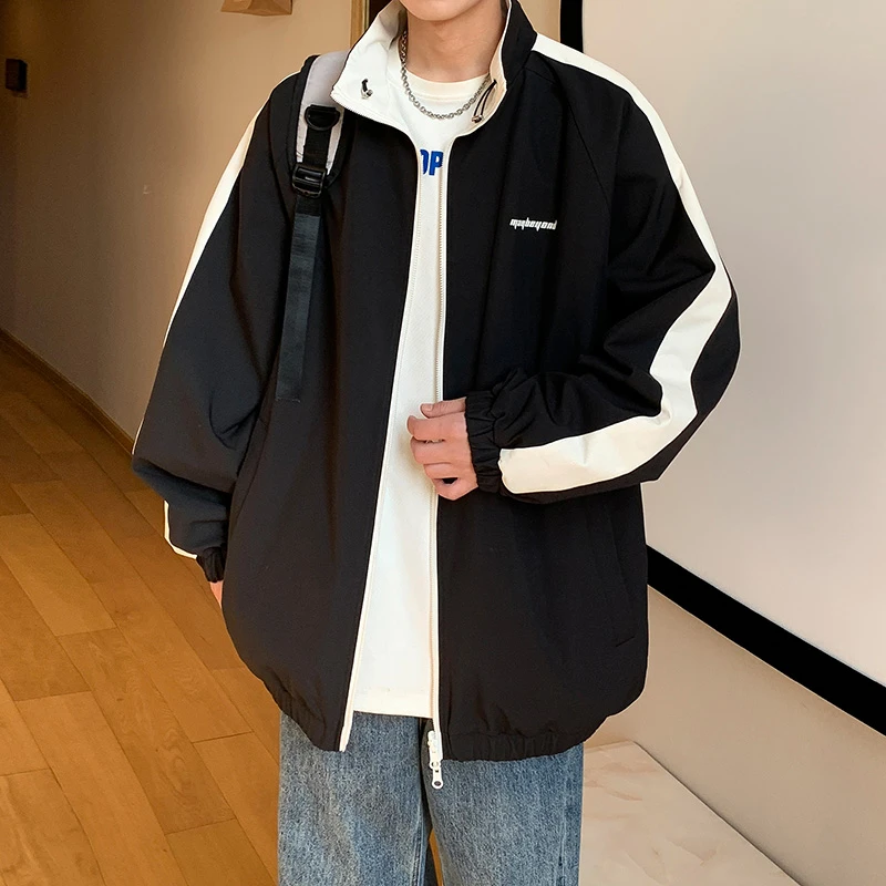 中性风立领双面穿冲锋衣夹克秋季新款宽松防风保暖外套高级感上衣