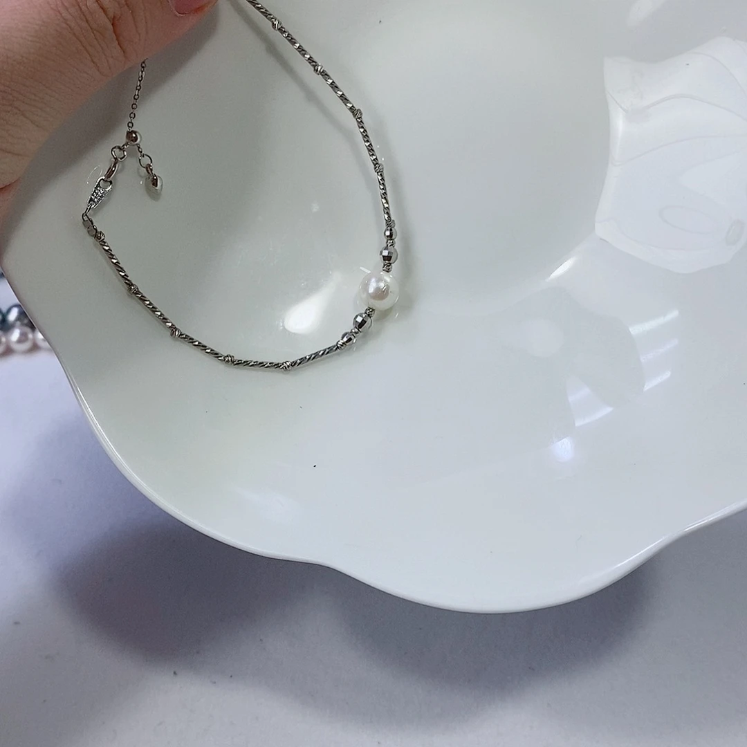 海水珍珠手绳银S925镶嵌