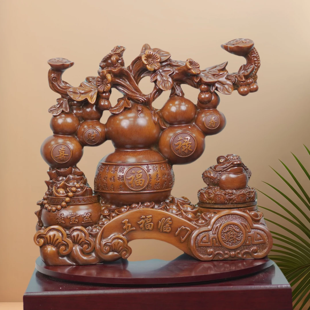 五福临门葫芦长33cm高32cm（JLW)公司开业办公室礼品高端桌面摆件