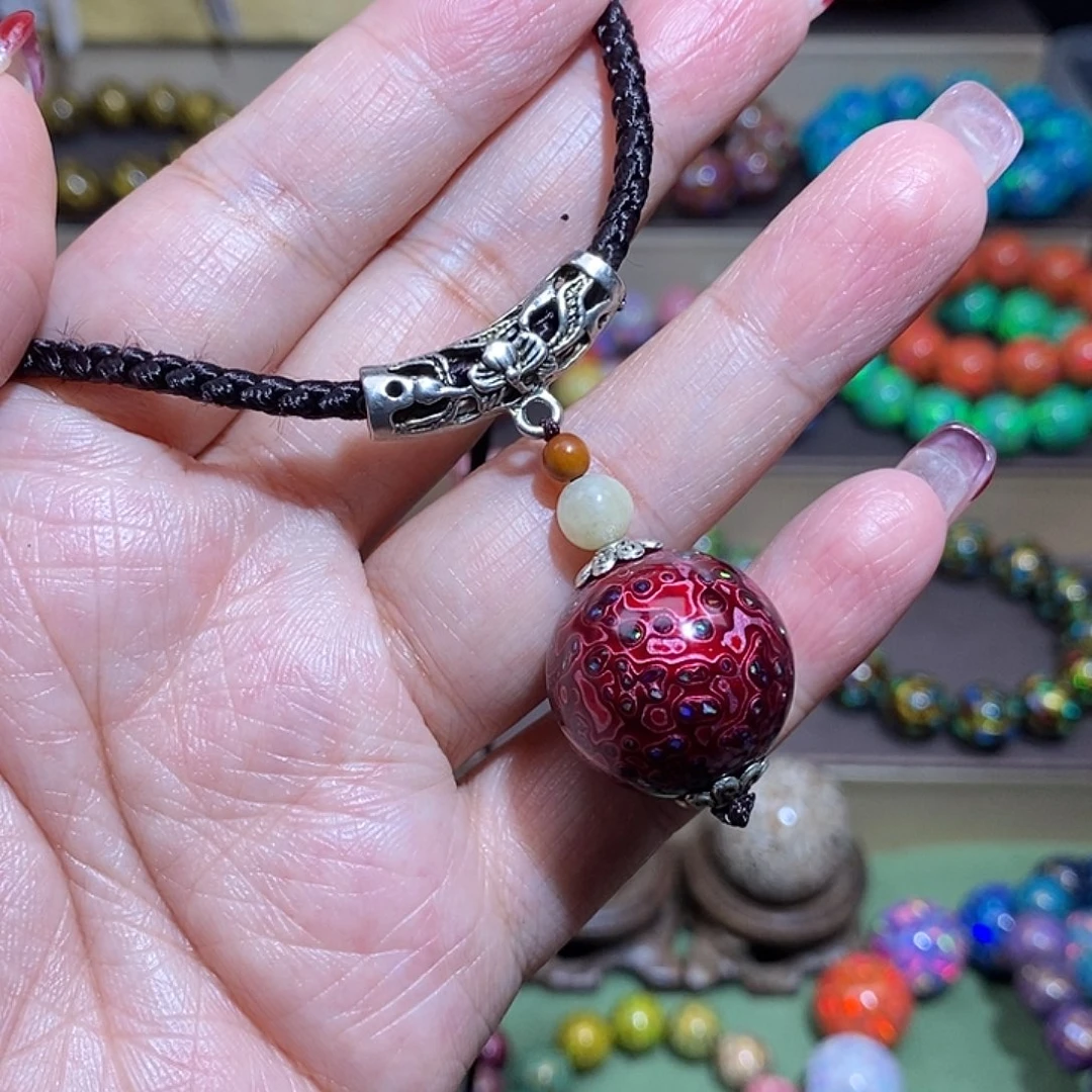 大漆珠2.0极光红细欧脖挂