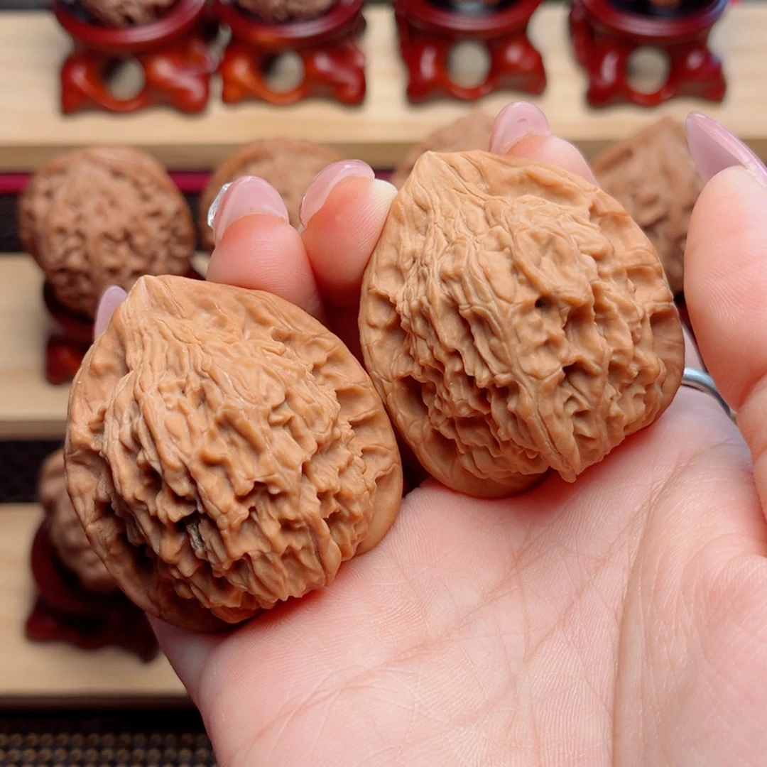 吊坠文玩核桃红狮子42