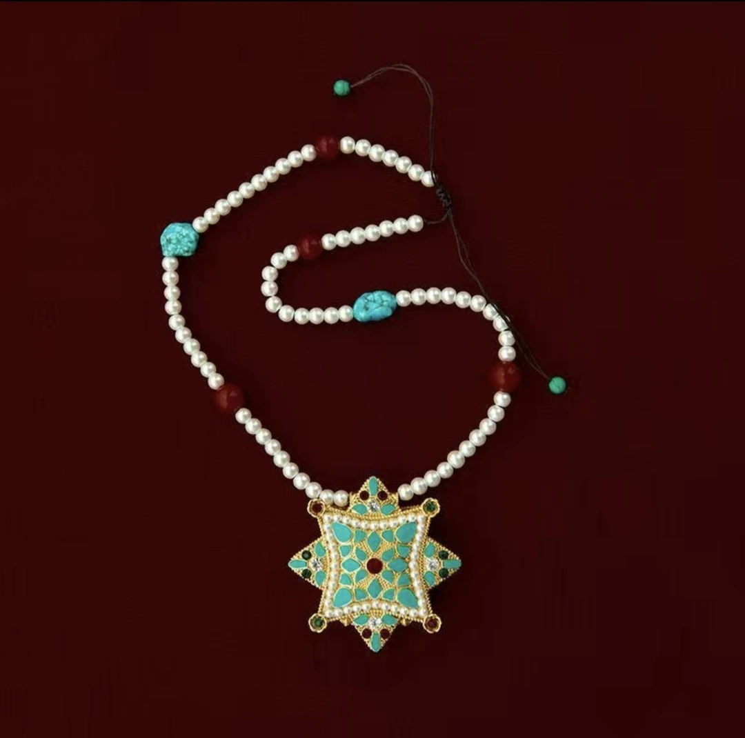 藏族嘎乌盒饰品女 藏式宝石民族风复古吊坠