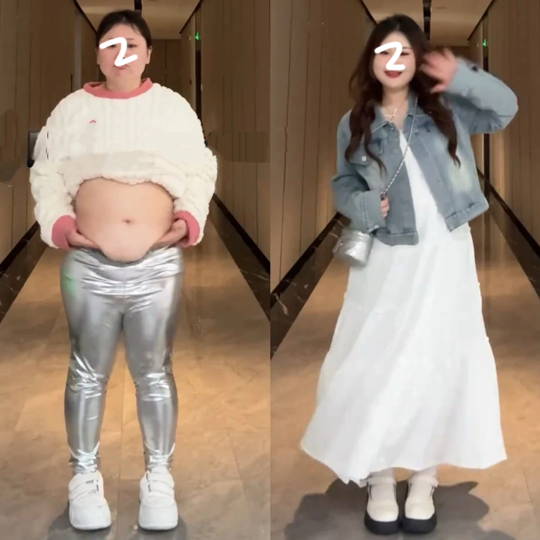 大码套装牛仔外套+白色吊带裙两件套女胖mm巨显瘦早秋穿搭一整套