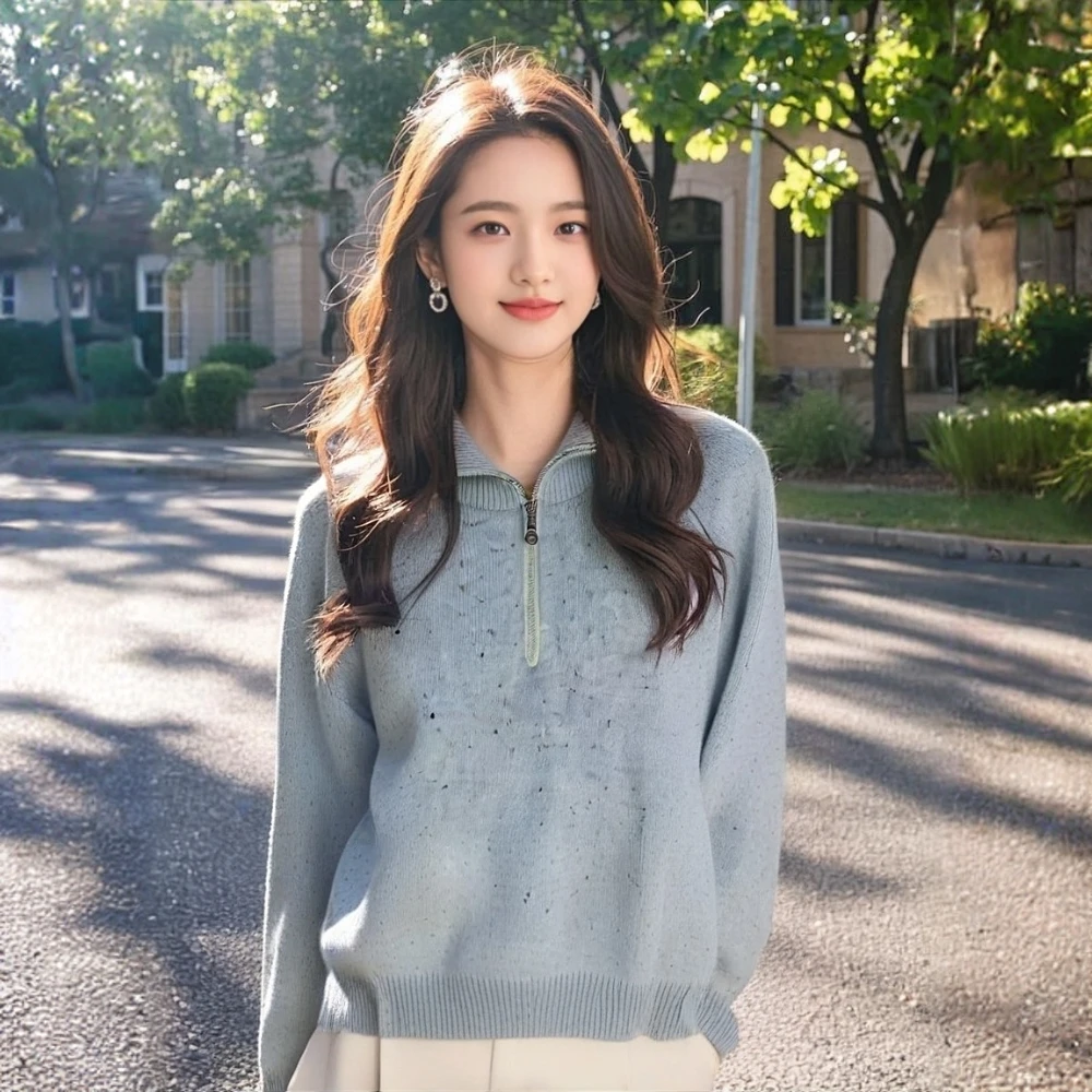 【小水专属】蓝诗宝 重磅加厚康赛妮点子纱100纯山羊绒衫女RB089