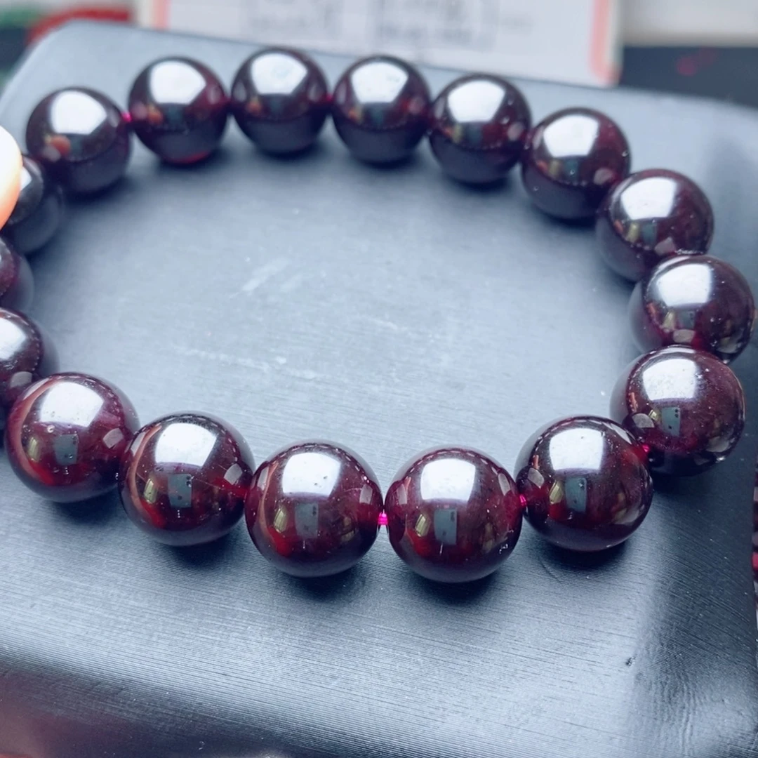 石榴石未镶嵌手链天然12毫米大漏