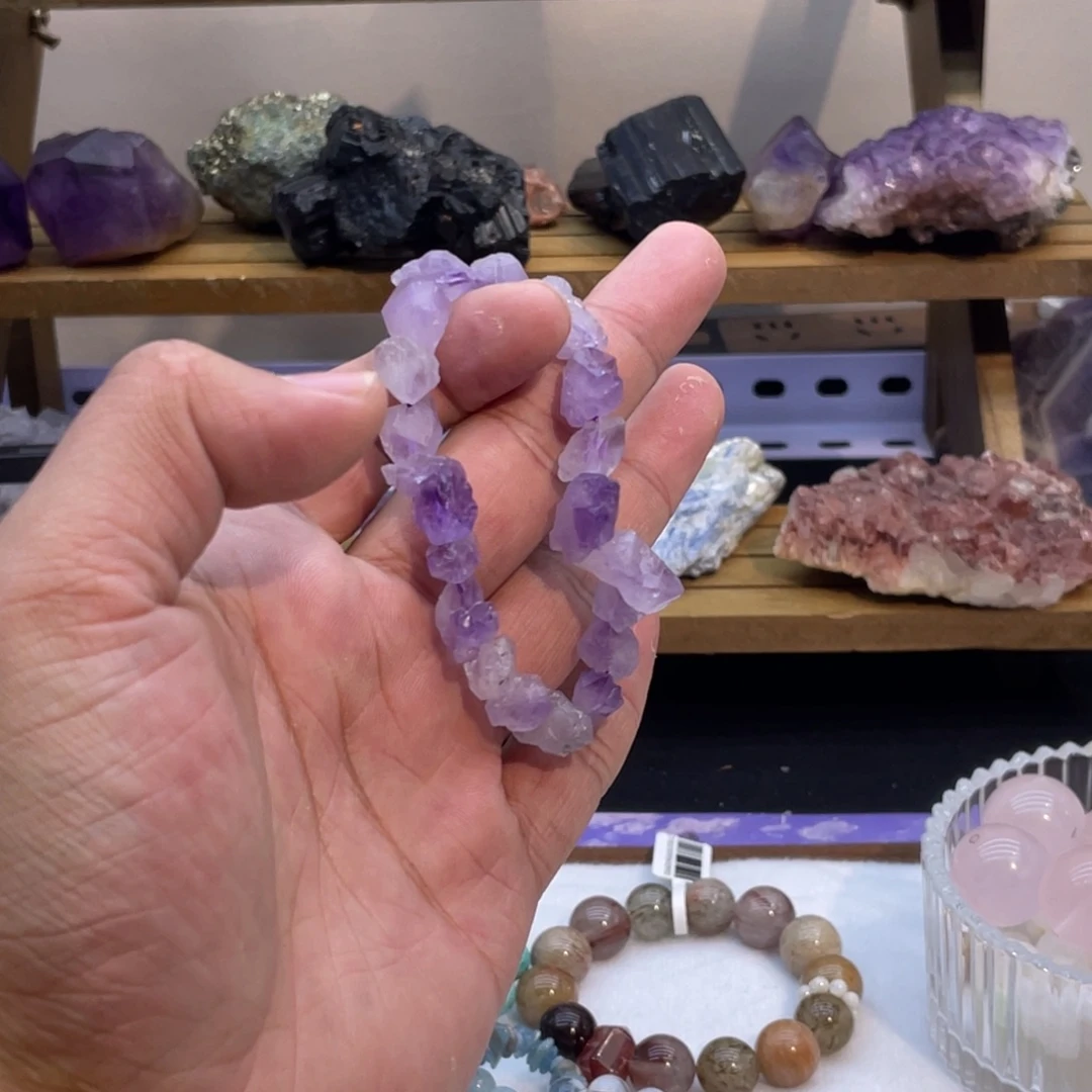 手链未镶嵌水晶纯天然不规则紫水