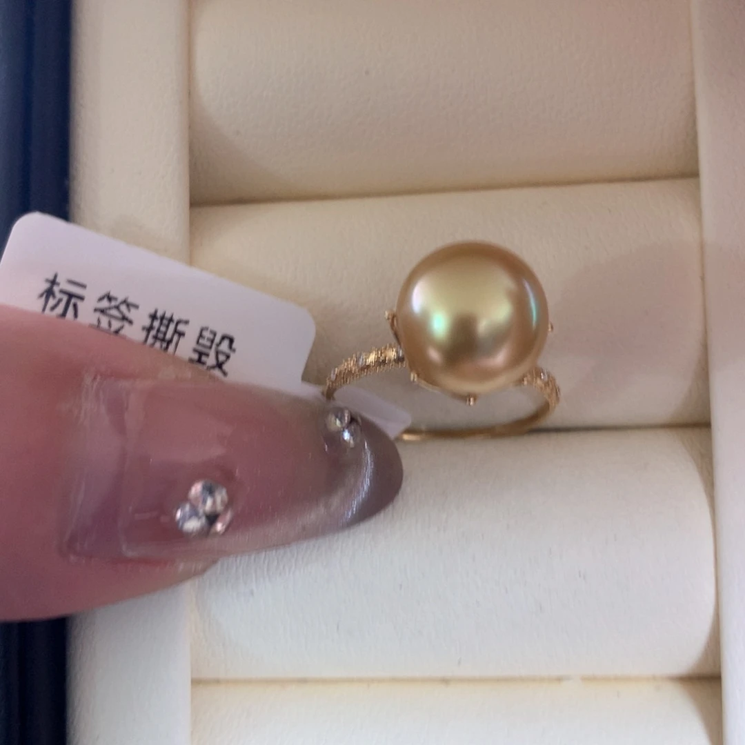 海水珍珠戒指18K金镶嵌